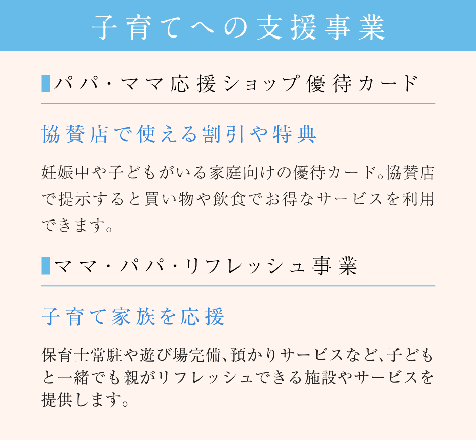 子育てへの支援事業